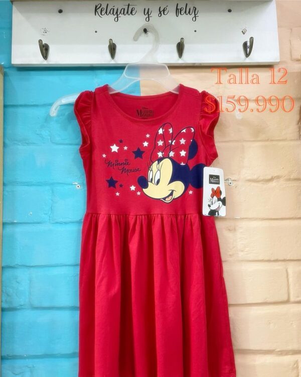Vestido para niña de minnie mouse rojo